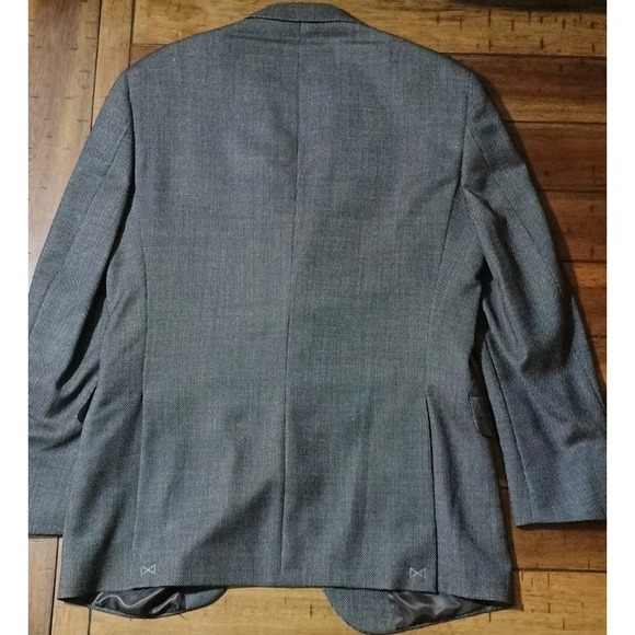 HART SCHAFFNER MARX Men's 39 Gray 100% Wool Tweed Suit‎ Jacket Sport Coat Blazer - Picture 2 of 8